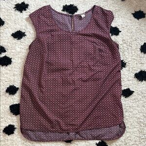 Merona size LARGE Women's Sleeveless Burgundy square patterned  Top